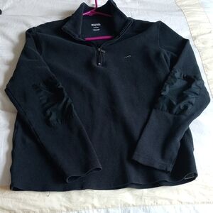 Michael Kors Black Quarter-Zip Pullover with Elbow Patches
